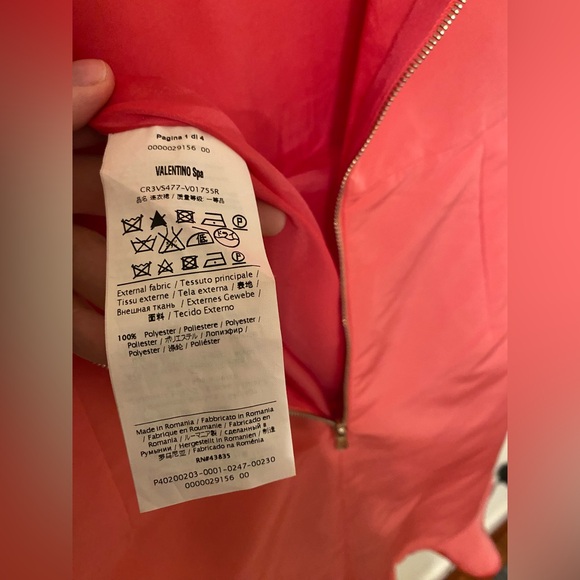 Red Valentino Dress Women Pink Taffeta Ruffle Hem - Picture 10 of 15